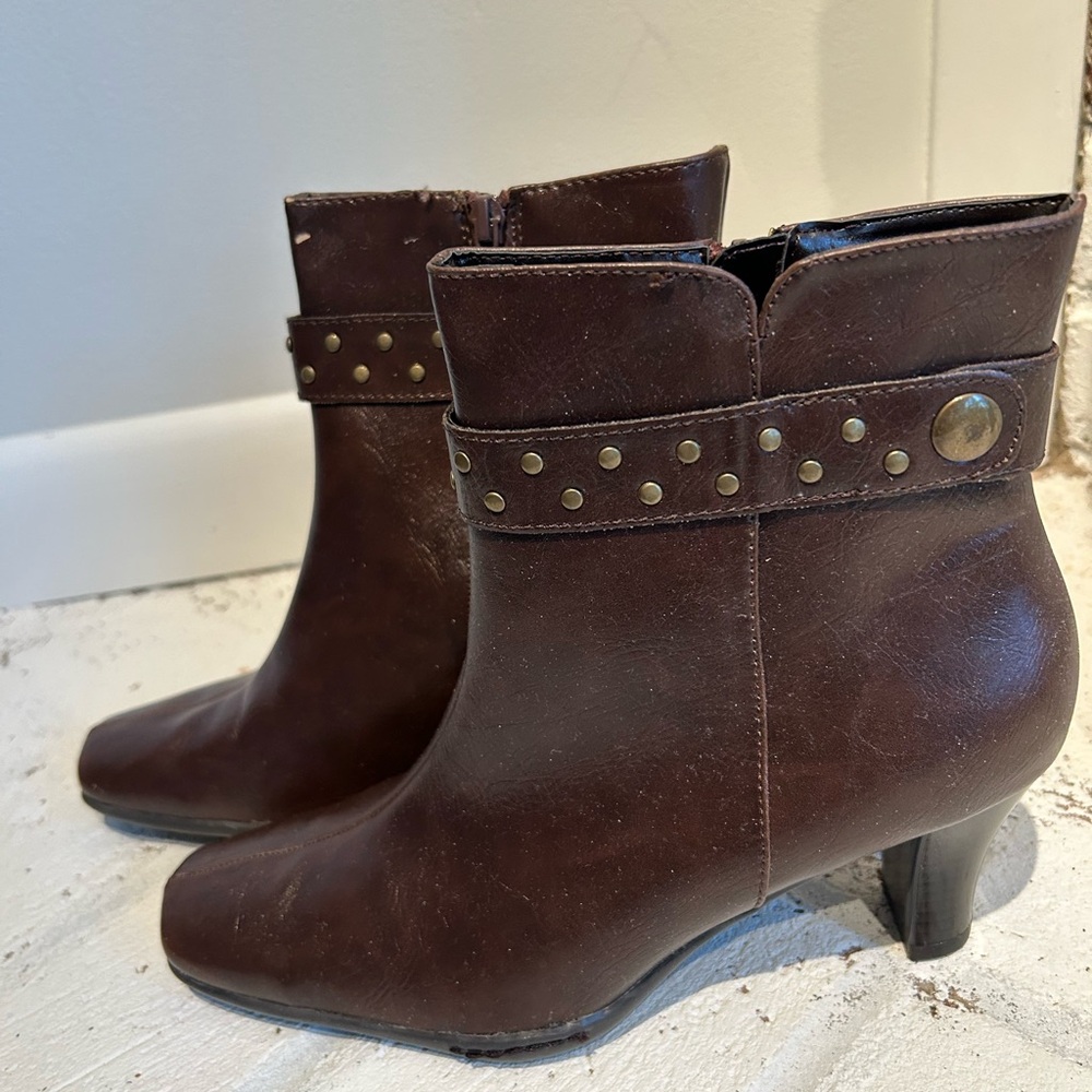 Aerosole Brown Studded Ankle Boots